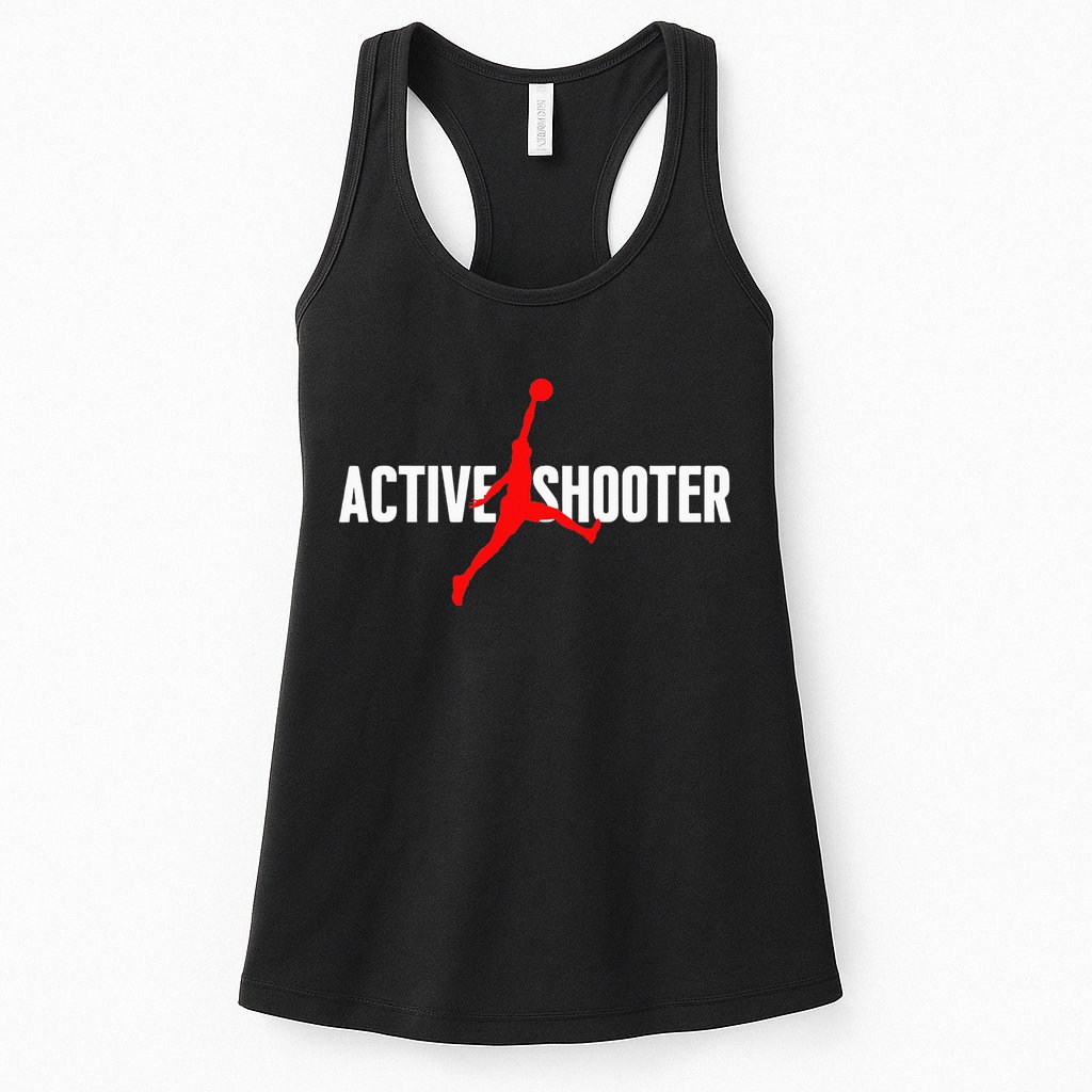 Funny Active Shooter Basketball Lovers sarcasm Womens Tank Top