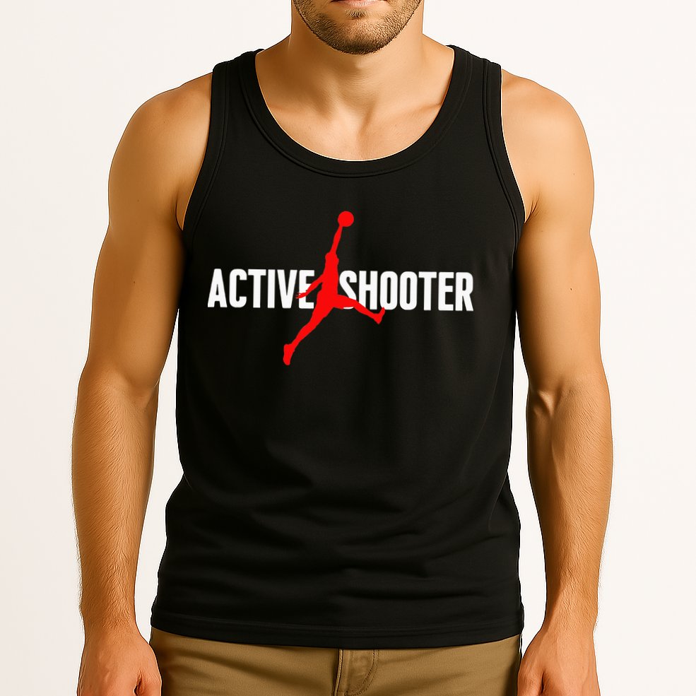 Funny Active Shooter Basketball Lovers sarcasm Tank Top