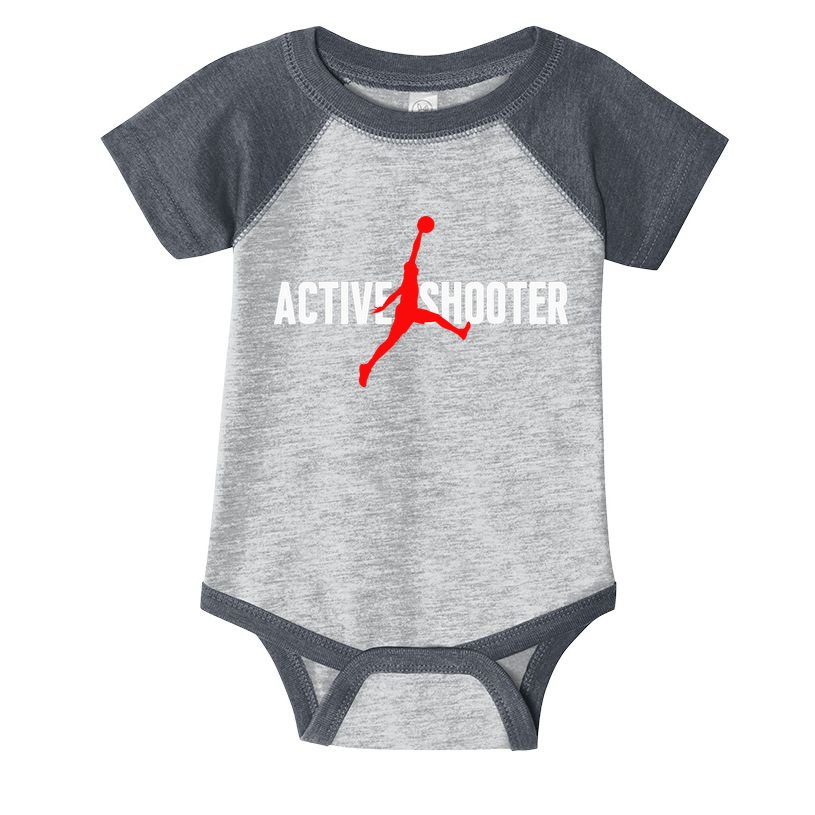 Funny Active Shooter Basketball Lovers sarcasm Infant Baby Jersey Bodysuit