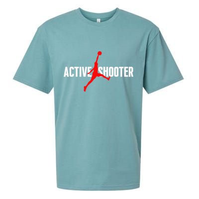 Funny Active Shooter Basketball Lovers sarcasm Sueded Cloud Jersey T-Shirt