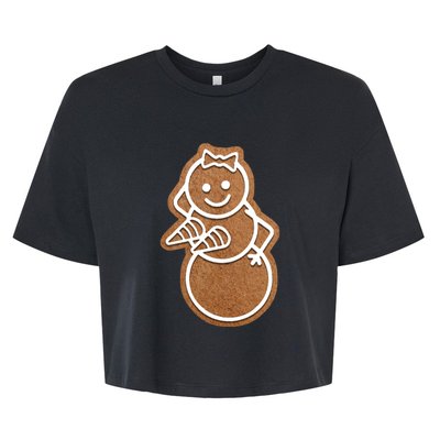 Funny Adult Sex Joke Naughty Gingerbread Boobs Christmas Holiday Matching Couple Bella+Canvas Jersey Crop Tee