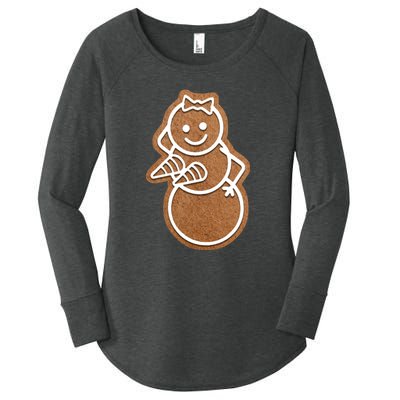 Funny Adult Sex Joke Naughty Gingerbread Boobs Christmas Holiday Matching Couple Women's Perfect Tri Tunic Long Sleeve Shirt