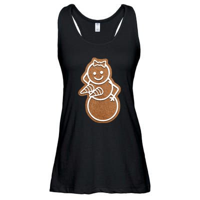 Funny Adult Sex Joke Naughty Gingerbread Boobs Christmas Holiday Matching Couple Ladies Essential Flowy Tank