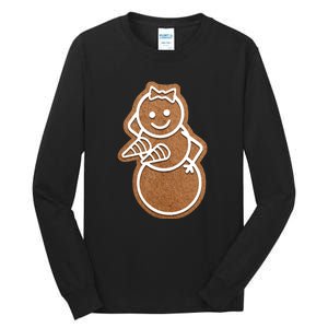 Funny Adult Sex Joke Naughty Gingerbread Boobs Christmas Holiday Matching Couple Tall Long Sleeve T-Shirt