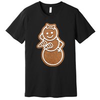 Funny Adult Sex Joke Naughty Gingerbread Boobs Christmas Holiday Matching Couple Premium T-Shirt