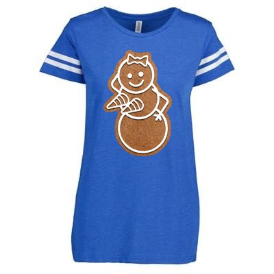 Funny Adult Sex Joke Naughty Gingerbread Boobs Christmas Holiday Matching Couple Enza Ladies Jersey Football T-Shirt