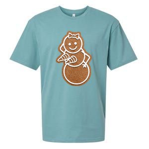 Funny Adult Sex Joke Naughty Gingerbread Boobs Christmas Holiday Matching Couple Sueded Cloud Jersey T-Shirt