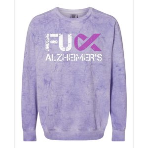 Funny Alzheimer Support Desease Awareness Colorblast Crewneck Sweatshirt