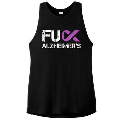 Funny Alzheimer Support Desease Awareness Ladies PosiCharge Tri-Blend Wicking Tank