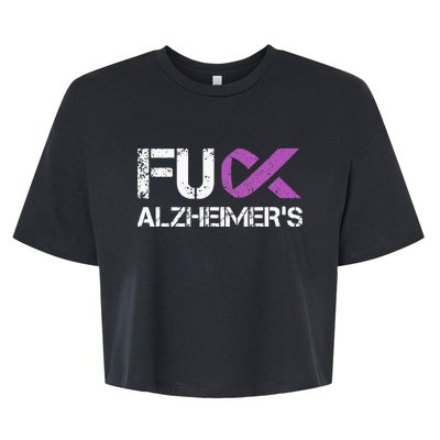 Funny Alzheimer Support Desease Awareness Bella+Canvas Jersey Crop Tee