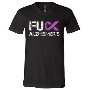 Funny Alzheimer Support Desease Awareness V-Neck T-Shirt