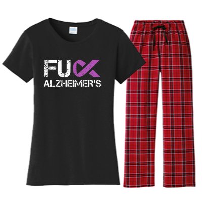 Funny Alzheimer Support Desease Awareness Women's Flannel Pajama Set