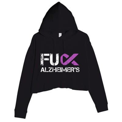 Funny Alzheimer Support Desease Awareness Crop Fleece Hoodie