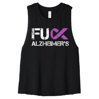 Funny Alzheimer Support Desease Awareness Women's Racerback Cropped Tank