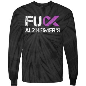 Funny Alzheimer Support Desease Awareness Tie-Dye Long Sleeve Shirt