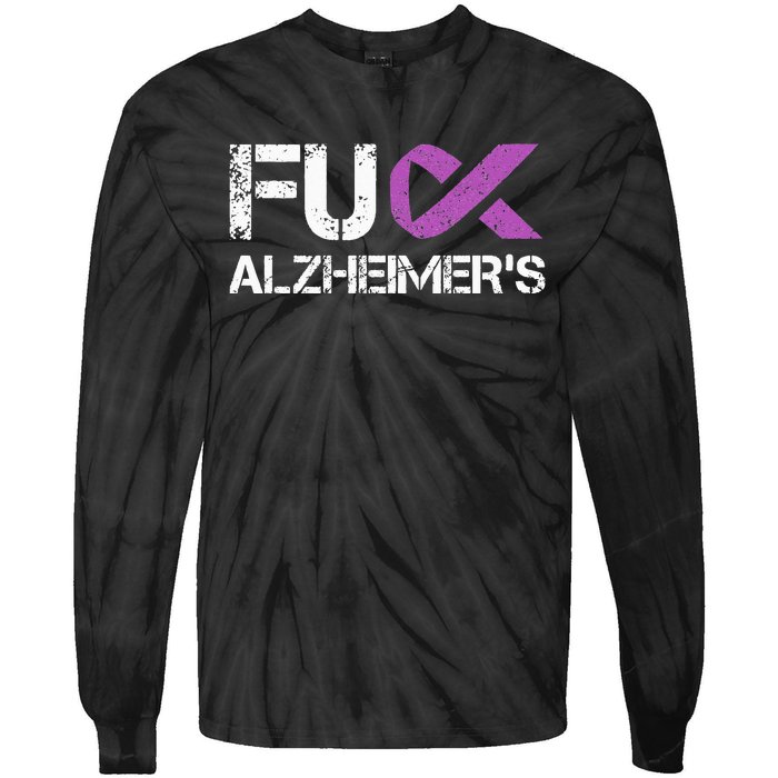 Funny Alzheimer Support Desease Awareness Tie-Dye Long Sleeve Shirt