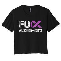 Funny Alzheimer Support Desease Awareness Women's Crop Top Tee