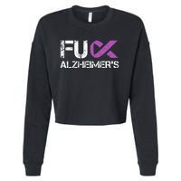 Funny Alzheimer Support Desease Awareness Cropped Pullover Crew