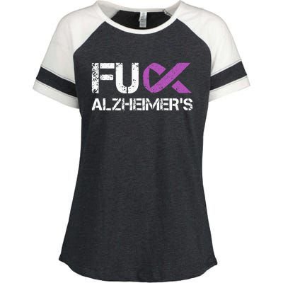 Funny Alzheimer Support Desease Awareness Enza Ladies Jersey Colorblock Tee