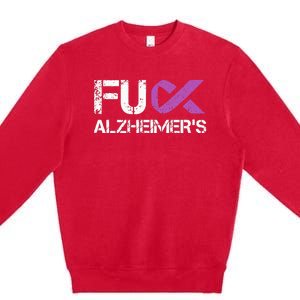 Funny Alzheimer Support Desease Awareness Premium Crewneck Sweatshirt