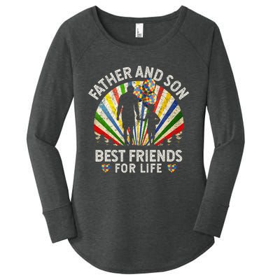 Father And Son Best Friends For Life Autism Awareness Women's Perfect Tri Tunic Long Sleeve Shirt