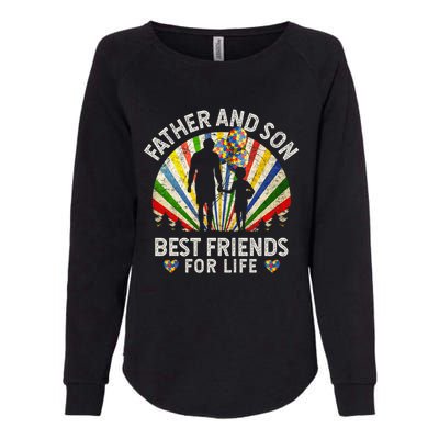 Father And Son Best Friends For Life Autism Awareness Womens California Wash Sweatshirt