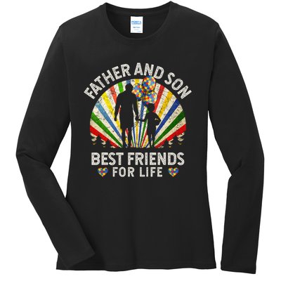 Father And Son Best Friends For Life Autism Awareness Ladies Long Sleeve Shirt