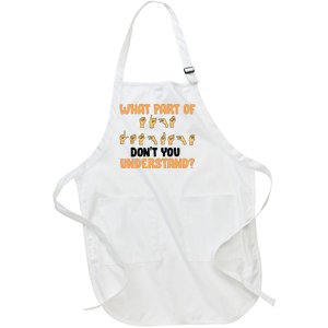 Funny American Sign Language Gift For Men Women Deaf Mute Full-Length Apron With Pockets