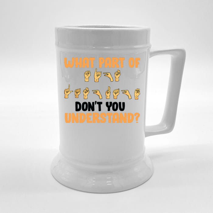 Funny American Sign Language Gift For Men Women Deaf Mute Beer Stein