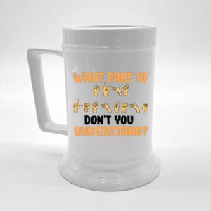 Funny American Sign Language Gift For Men Women Deaf Mute Beer Stein