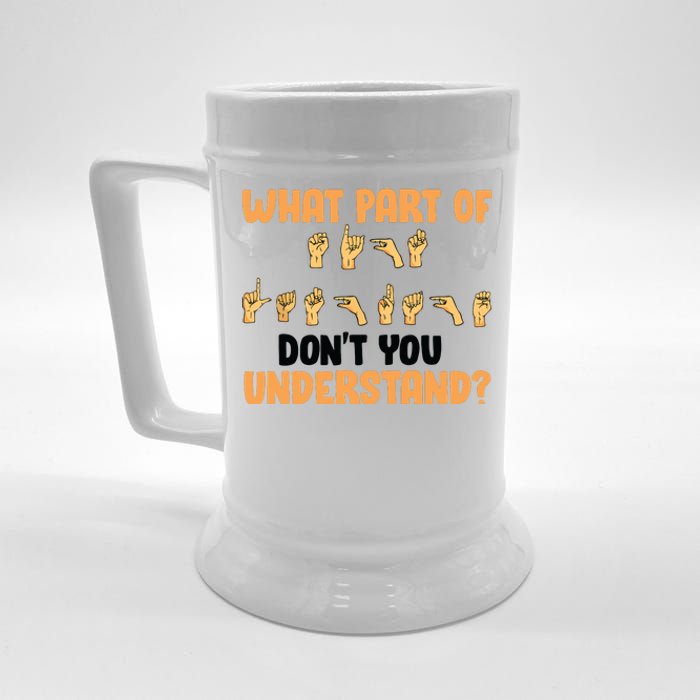 Funny American Sign Language Gift For Men Women Deaf Mute Beer Stein