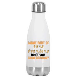 Funny American Sign Language Gift For Men Women Deaf Mute Stainless Steel Insulated Water Bottle