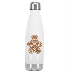 Funny Adult Sex Joke Naughty Gingerbread Christmas Holiday Matching Couple Stainless Steel Insulated Water Bottle