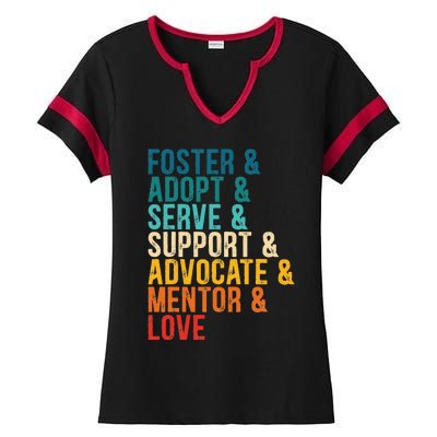 Foster Adopt Serve Support Advocate Mentor Love Adoption Ladies Halftime Notch Neck Tee