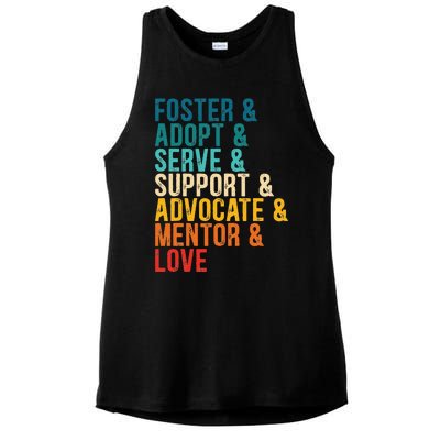 Foster Adopt Serve Support Advocate Mentor Love Adoption Ladies PosiCharge Tri-Blend Wicking Tank