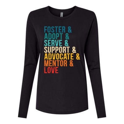 Foster Adopt Serve Support Advocate Mentor Love Adoption Womens Cotton Relaxed Long Sleeve T-Shirt