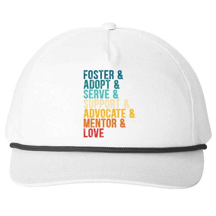 Foster Adopt Serve Support Advocate Mentor Love Adoption Snapback Five-Panel Rope Hat