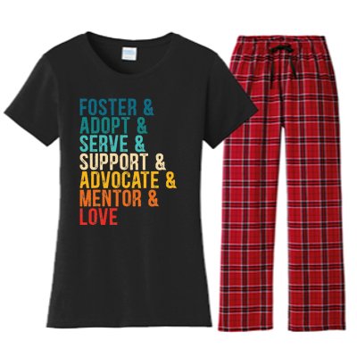 Foster Adopt Serve Support Advocate Mentor Love Adoption Women's Flannel Pajama Set