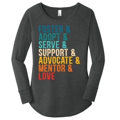 Foster Adopt Serve Support Advocate Mentor Love Adoption Women's Perfect Tri Tunic Long Sleeve Shirt