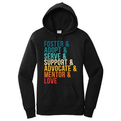 Foster Adopt Serve Support Advocate Mentor Love Adoption Women's Pullover Hoodie