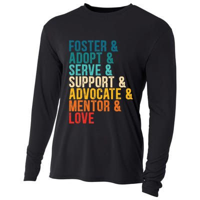 Foster Adopt Serve Support Advocate Mentor Love Adoption Cooling Performance Long Sleeve Crew