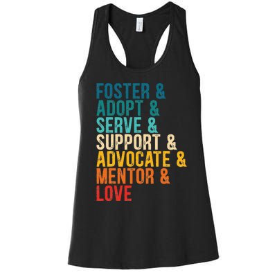 Foster Adopt Serve Support Advocate Mentor Love Adoption Women's Racerback Tank