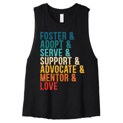 Foster Adopt Serve Support Advocate Mentor Love Adoption Women's Racerback Cropped Tank