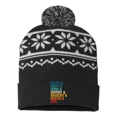 Foster Adopt Serve Support Advocate Mentor Love Adoption USA-Made Snowflake Beanie