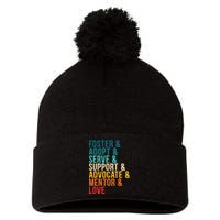 Foster Adopt Serve Support Advocate Mentor Love Adoption Pom Pom 12in Knit Beanie