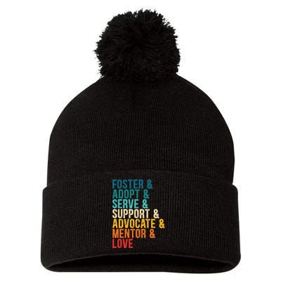 Foster Adopt Serve Support Advocate Mentor Love Adoption Pom Pom 12in Knit Beanie