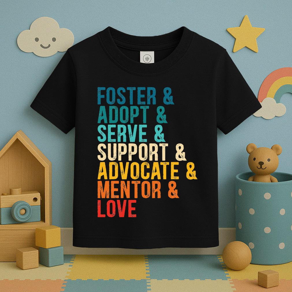 Foster Adopt Serve Support Advocate Mentor Love Adoption Toddler T-Shirt