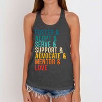 Foster Adopt Serve Support Advocate Mentor Love Adoption Women's Knotted Racerback Tank