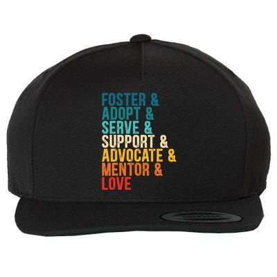 Foster Adopt Serve Support Advocate Mentor Love Adoption Wool Snapback Cap