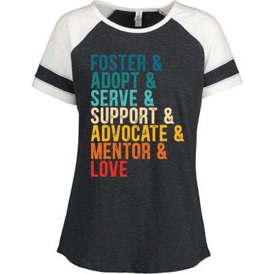 Foster Adopt Serve Support Advocate Mentor Love Adoption Enza Ladies Jersey Colorblock Tee